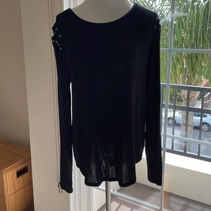 Generation Love Lace Up Black Top - Medium